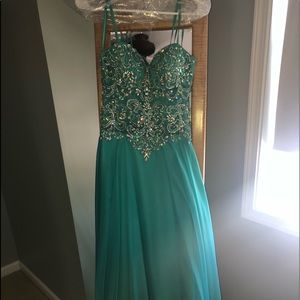 Teal Long Prom/Ball Dress